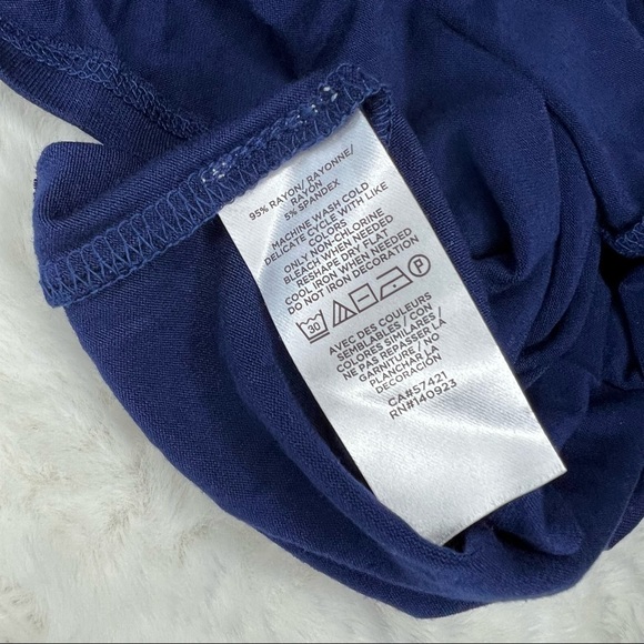 NEW The Loft Dark Blue Mock Neck Halter Sleeveless Tank Top Size XS - Picture 4 of 7